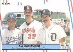 1988 Fleer Baseball Cards      626     All Star Righties#{Bret Saberhagen#{Mike Witt#{Jac